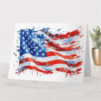 Bandera Americana USA Acuarela 4 de Julio