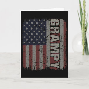 Tarjeta Bandera Americana Vintage Día del Padre 4 de Julio