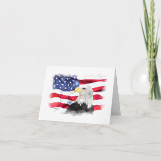 TARJETA BANDERA AMERICANA Y EAGLE