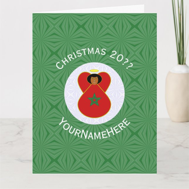 Tarjeta Bandera Angel de los Navidades marroquíes personal (Anverso)