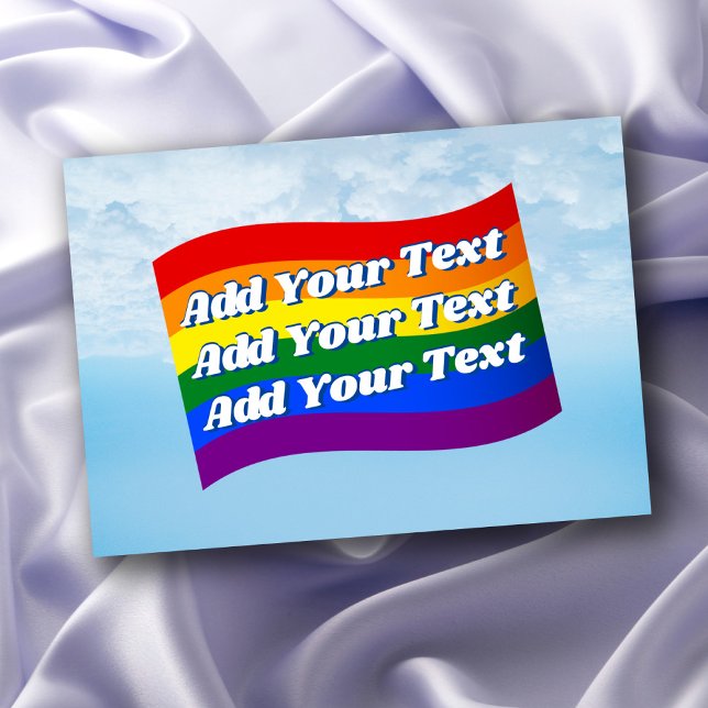 Tarjeta Bandera arcoiris volando Personalizado del Orgullo (Subido por el creador)