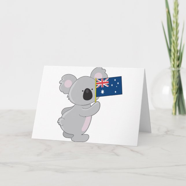 Tarjeta Bandera australiana de Koala (Anverso)