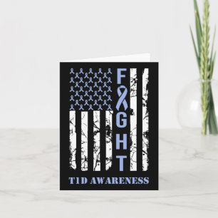 Tarjeta Bandera azul de la lucha contra la diabetes T1d Me