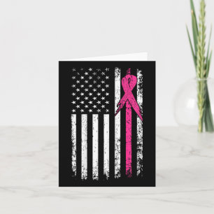 Tarjeta Bandera Cinta rosa Mes de Concienciación sobre el