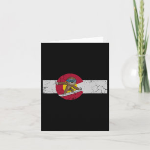 Tarjeta Bandera Colorado Snowboarding Sloth Snowboarder