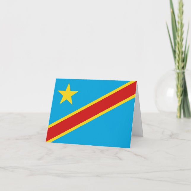 Tarjeta Bandera Congo-Kinshasa Notecard (Anverso)