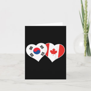 Tarjeta Bandera coreana canadiense corazón Corea del Sur C
