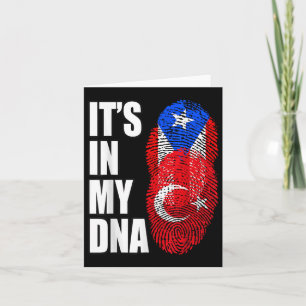 Tarjeta Bandera de ADN de herencia mixta turca y puertorri