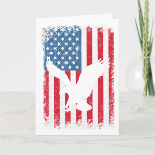 Tarjeta Bandera de águila americana del 4 de julio Día de 