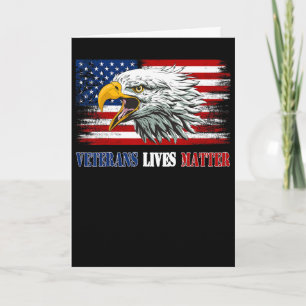 Tarjeta Bandera de águila americana veterana gruñona antig