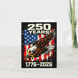 Tarjeta Bandera de águila patriótica 250 aniversario EE. U