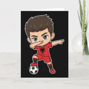 Tarjeta Bandera de Alnia Dab Kid Goal Cartoon Alnia para n