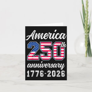 Tarjeta bandera de América 250 aniversario 4 de julio EE. 