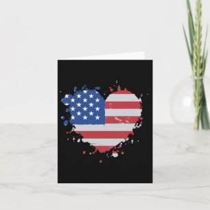 Tarjeta Bandera De Amor Estados Unidos Corazón 4 De Julio