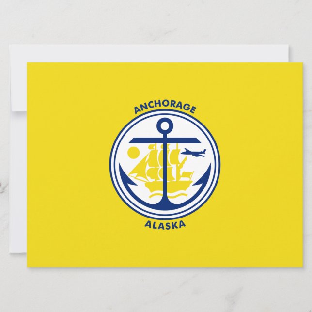 Tarjeta Bandera de Anchorage (Alaska) (Anverso)