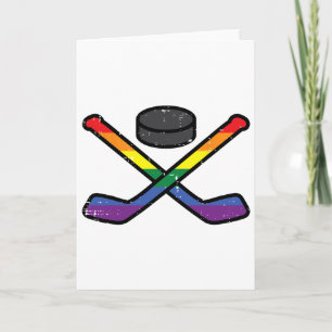 Tarjeta Bandera de arcoíris de hockey sobre hielo del orgu