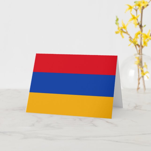 Tarjeta Bandera de Armenia (flor amarilla)