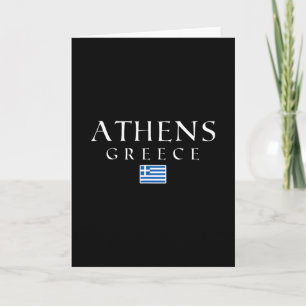 Tarjeta Bandera de Atenas Grecia Vacaciones Atenas Recuerd