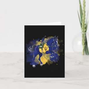Tarjeta Bandera de Barbados para montar a caballo