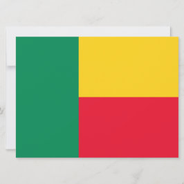 Tarjeta Bandera de Benin (África)
