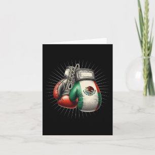 Tarjeta Bandera de boxeo mexicana de estilo vintage Gl de