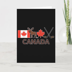 Tarjeta Bandera de Canadá Hoja de Arce Canadiense Ciervo H