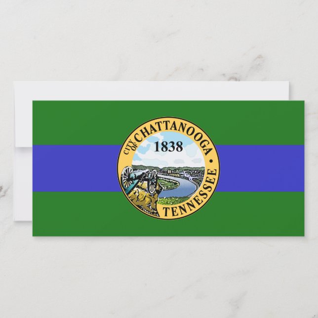 Tarjeta Bandera de Chattanooga (Tennessee) (Anverso)