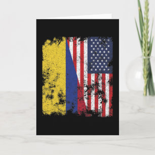 Tarjeta Bandera de Colombia USA - Medio Americano