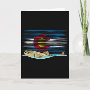 Tarjeta Bandera de Colorado Trucha Marrón Pesca con Mosca