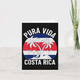 Tarjeta Bandera de Costa Rica Vintage Pura Vida Vac de Ver