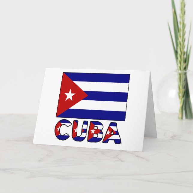 Tarjeta Bandera de Cuba y oscuridad de la palabra (Anverso)
