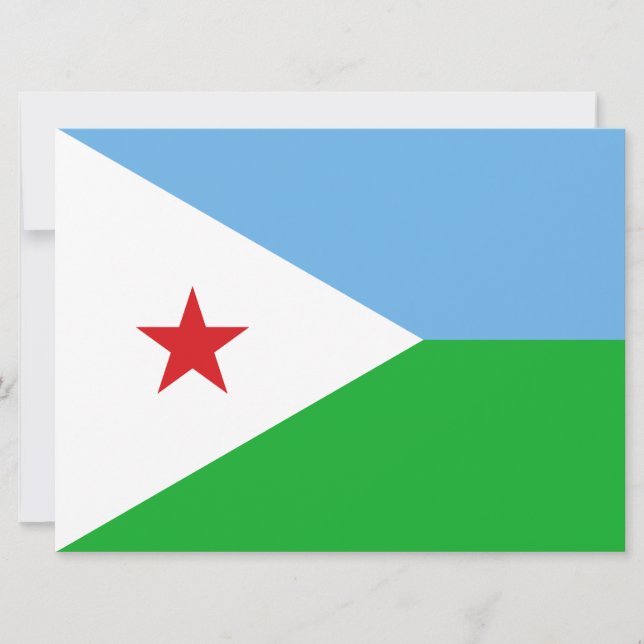 Tarjeta Bandera de Djibouti (Nación Africana) (Anverso)