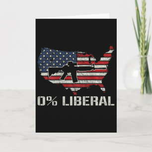 Tarjeta Bandera de EE. UU. 0% Liberal - Bandera divertida