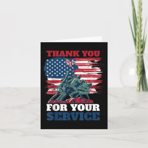 Tarjeta Bandera De Ee.Uu. Gracias Por Su Servicio - Vetera