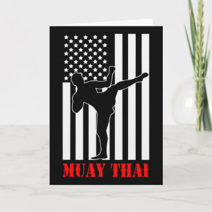 Tarjeta Bandera de EE. UU. Kickboxing Artes Marciales Luch