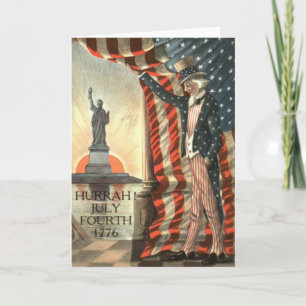 Tarjeta Bandera de EE. UU. Tío Sam Estatua de la Libertad