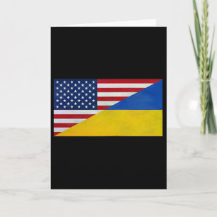 Tarjeta Bandera de EE. UU. y bandera de Ucrania - Asociaci