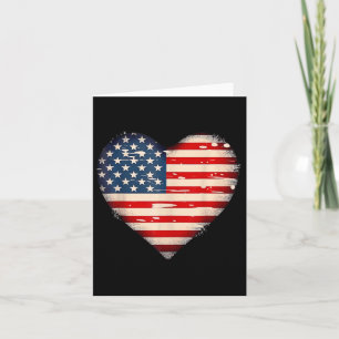 Tarjeta Bandera De EEUU Corazón Día Memorial Patriótico Am