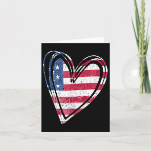 Tarjeta Bandera De EEUU Corazón Patriótico Americano Fuerz