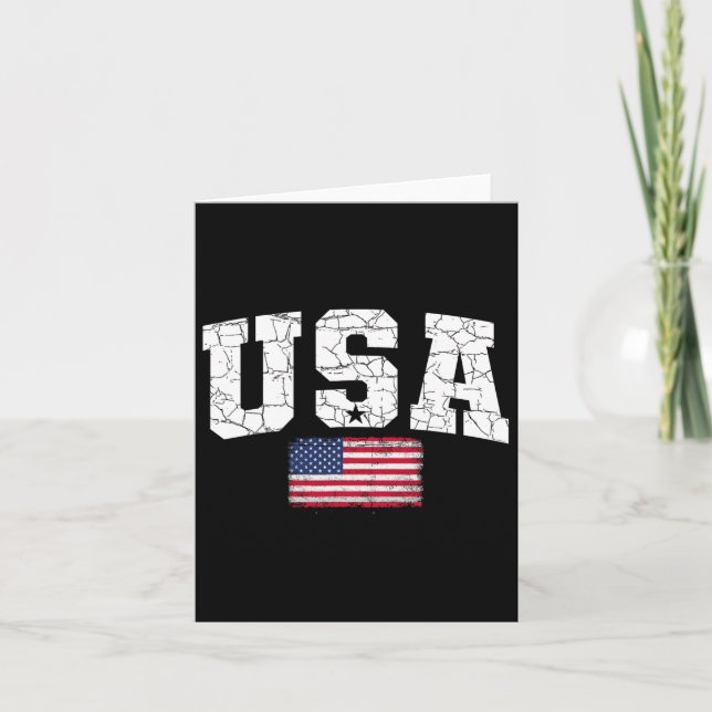 Tarjeta Bandera De EEUU Patriótica 4 De Julio Día De Améri (Anverso)
