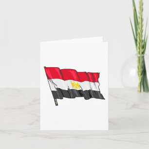 Tarjeta Bandera de Egipto con estilo dibujado a mano