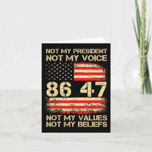 Tarjeta Bandera de Estados Unidos resiste no a mi presiden