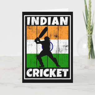 Tarjeta Bandera de fanático de críquet indio de la India 