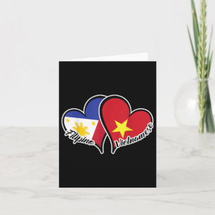 Tarjeta Bandera de Filipinas y Vietnam Corazón Mitad Filip