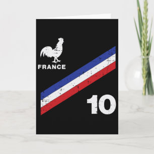 Tarjeta Bandera de Francia Gallo Número 10 Aficionado Fútb
