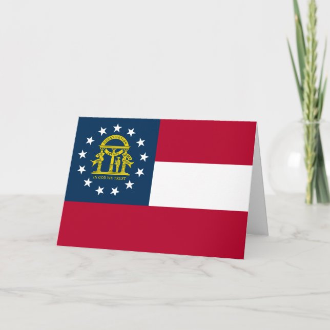 Tarjeta Bandera de Georgia (Estado de los Estados Unidos) (Anverso)