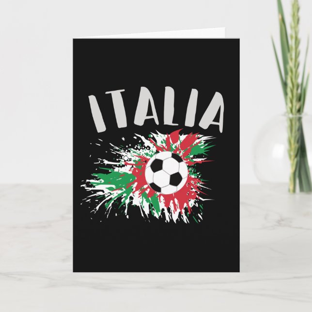 Tarjeta Bandera de Grunge de la pelota de fútbol de Italia (Anverso)