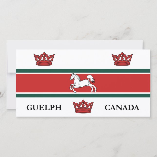 Tarjeta Bandera de Guelph (Ontario, Canadá) (Anverso)