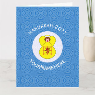 Tarjeta Bandera de Hanukkah del León Rampante Escocés Pers