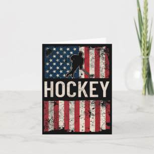 Tarjeta Bandera de hockey americana - Mujeres y niños patr